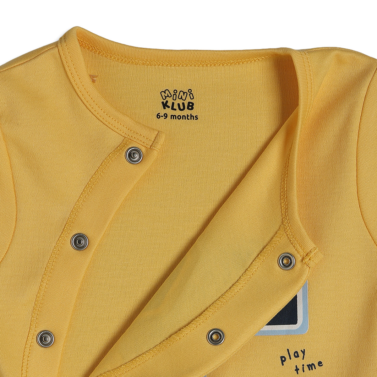 Baby Boys Printed Short Sleeve Rompers Pack of 2, Yellow and Navy Blue