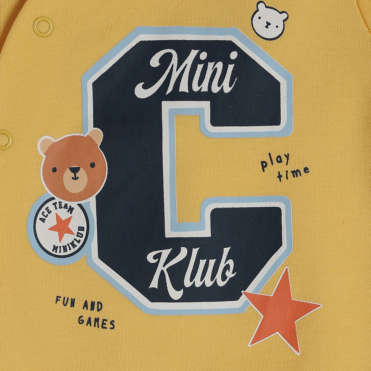 Baby Boys Printed Short Sleeve Rompers Pack of 2, Yellow and Navy Blue