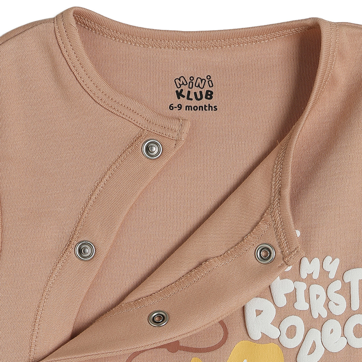 Baby Boys Cowboy Print Romper Pack of 2, Yellow and Brown