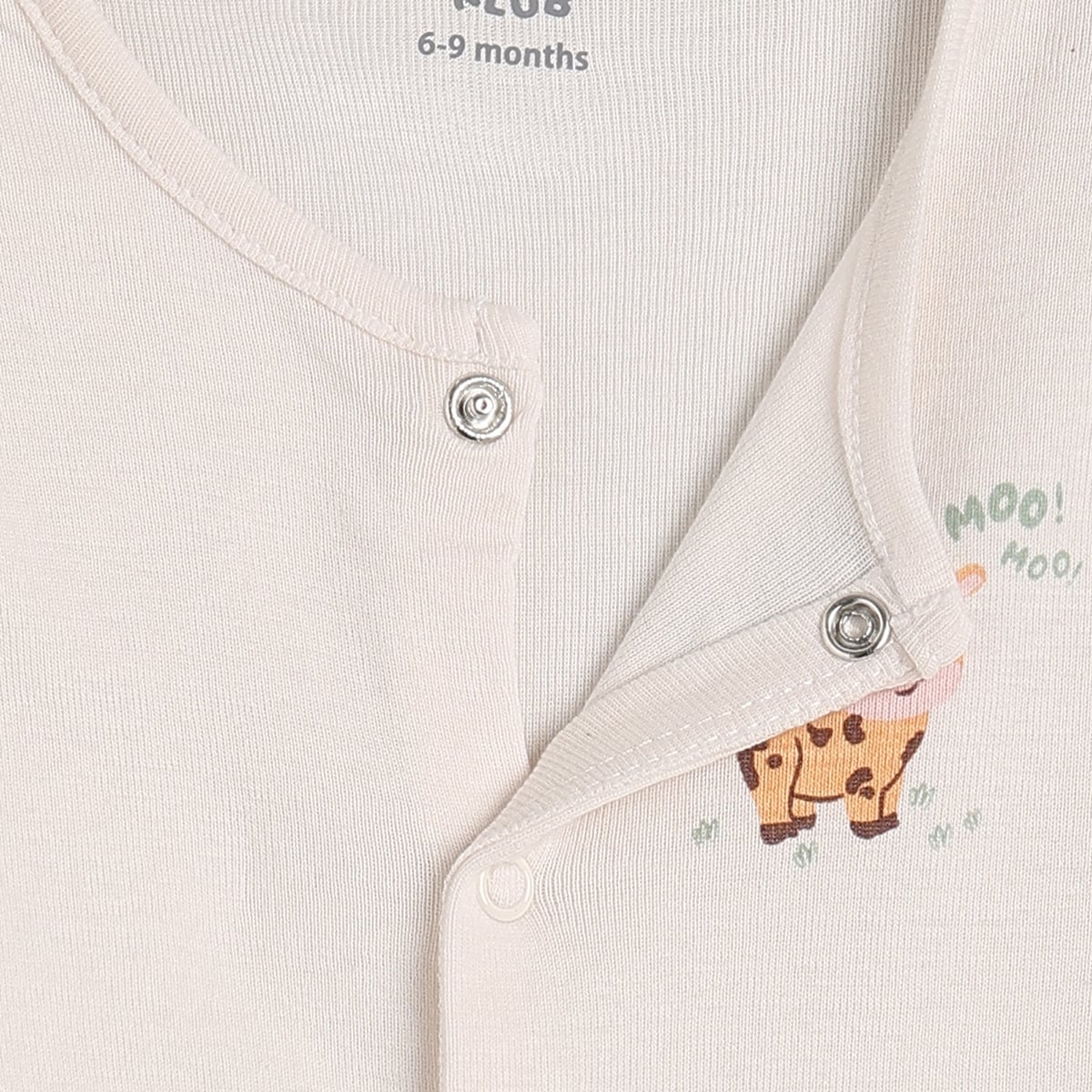 Baby Boys Blue And Cream Cotton Farm Print Footed Sleepsuits Pack Of 2 Regular Fit Casual Wear