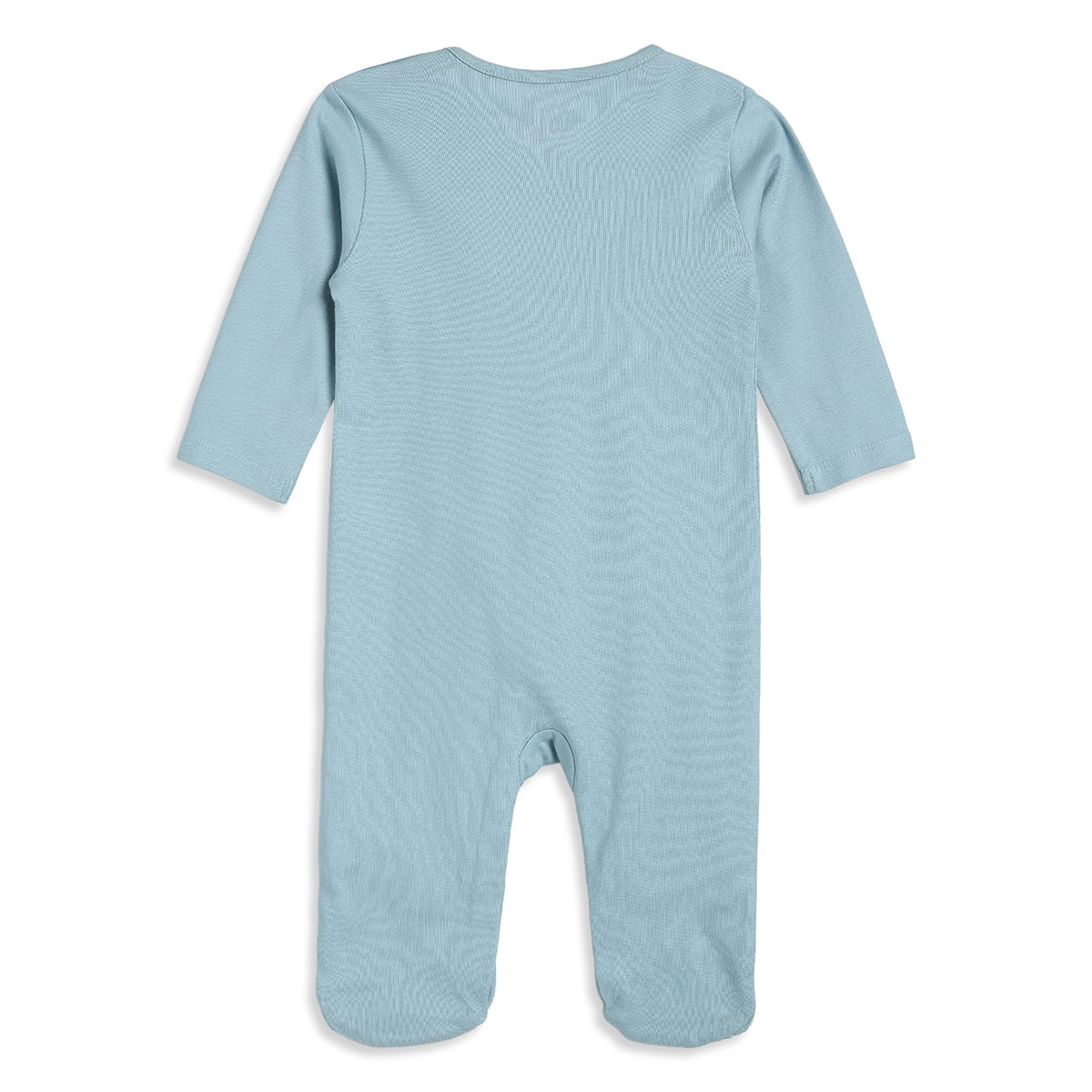 Baby Boys Blue And Cream Cotton Farm Print Footed Sleepsuits Pack Of 2 Regular Fit Casual Wear