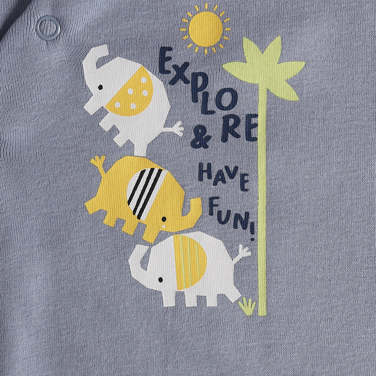 Baby Boys Cream Grey Cotton Sleepsuits Pack of 2 Everyday Wear