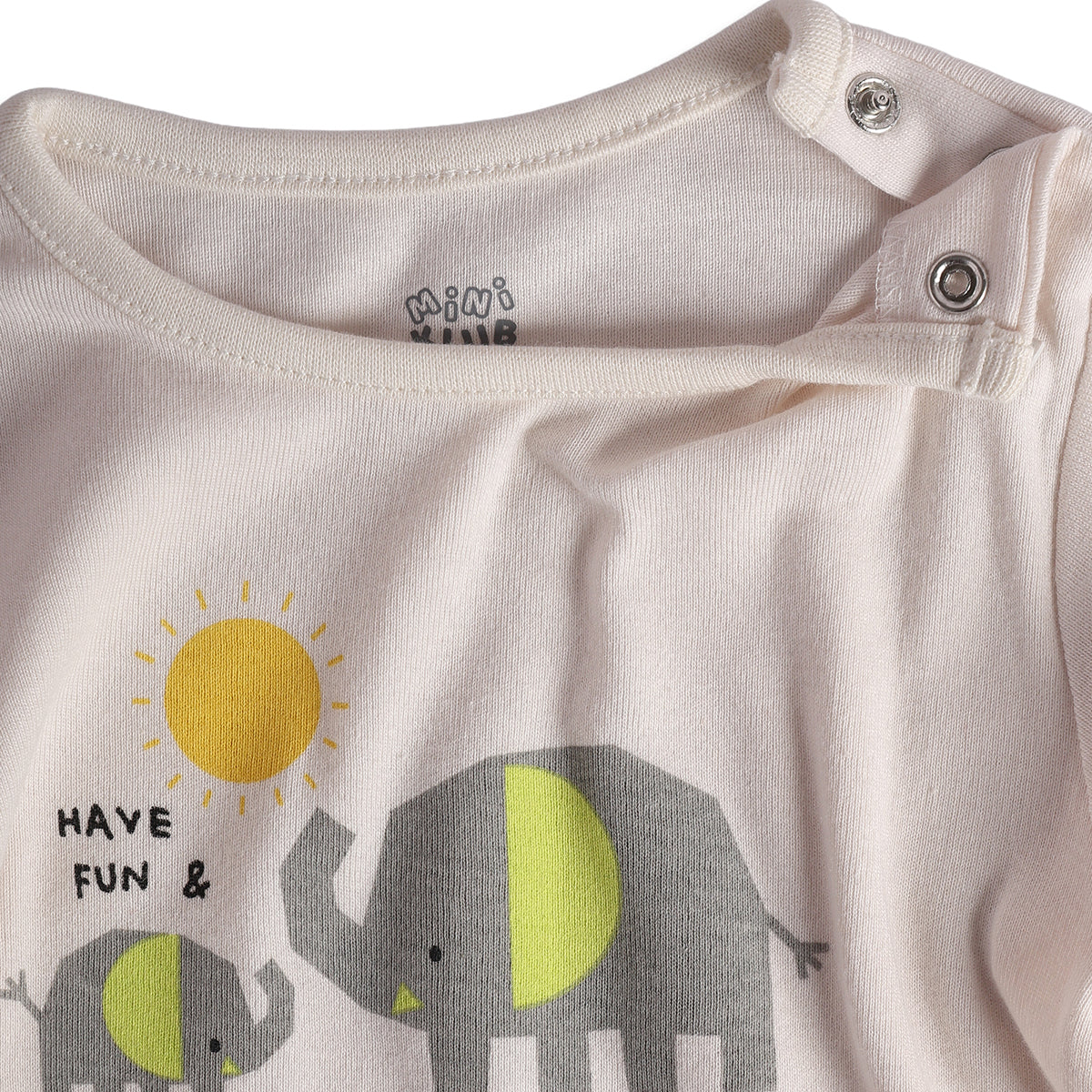 Baby Boys Cream Grey Cotton Sleepsuits Pack of 2 Everyday Wear