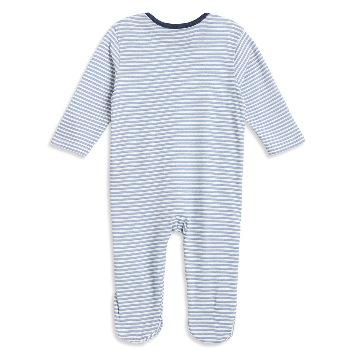 Baby Boys Blue Cotton Striped Sleepsuit Regular Fit Sleepwear