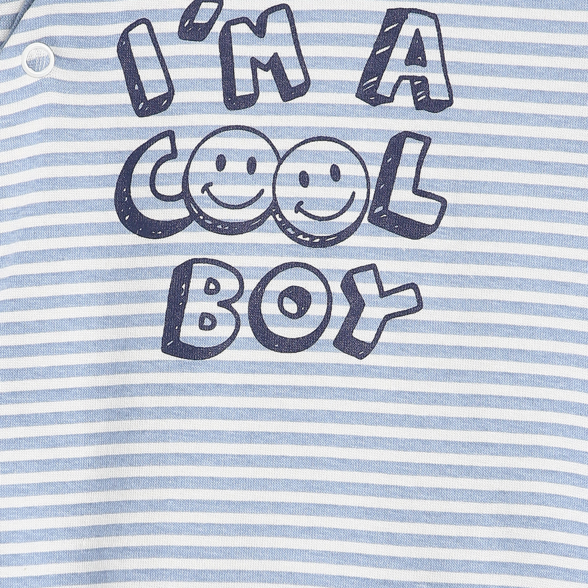 Baby Boys Blue Cotton Striped Sleepsuit Regular Fit Sleepwear
