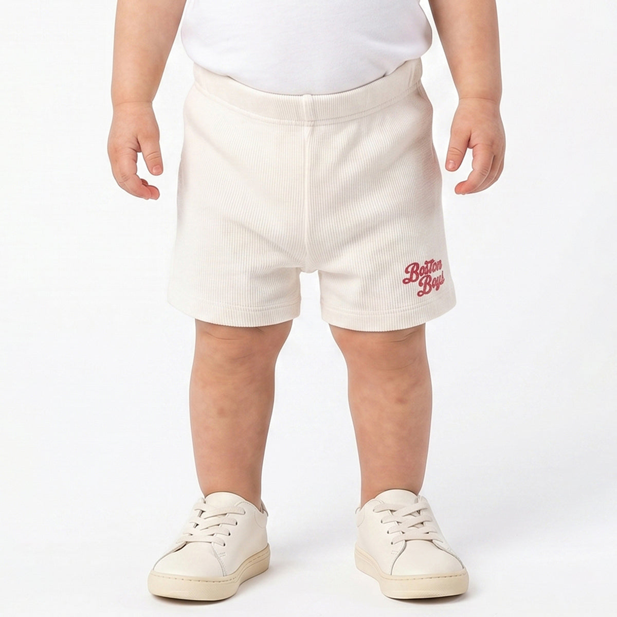 Baby Boys Pack of 2 Cotton Rib Knit Shorts with Elasticated Waistband