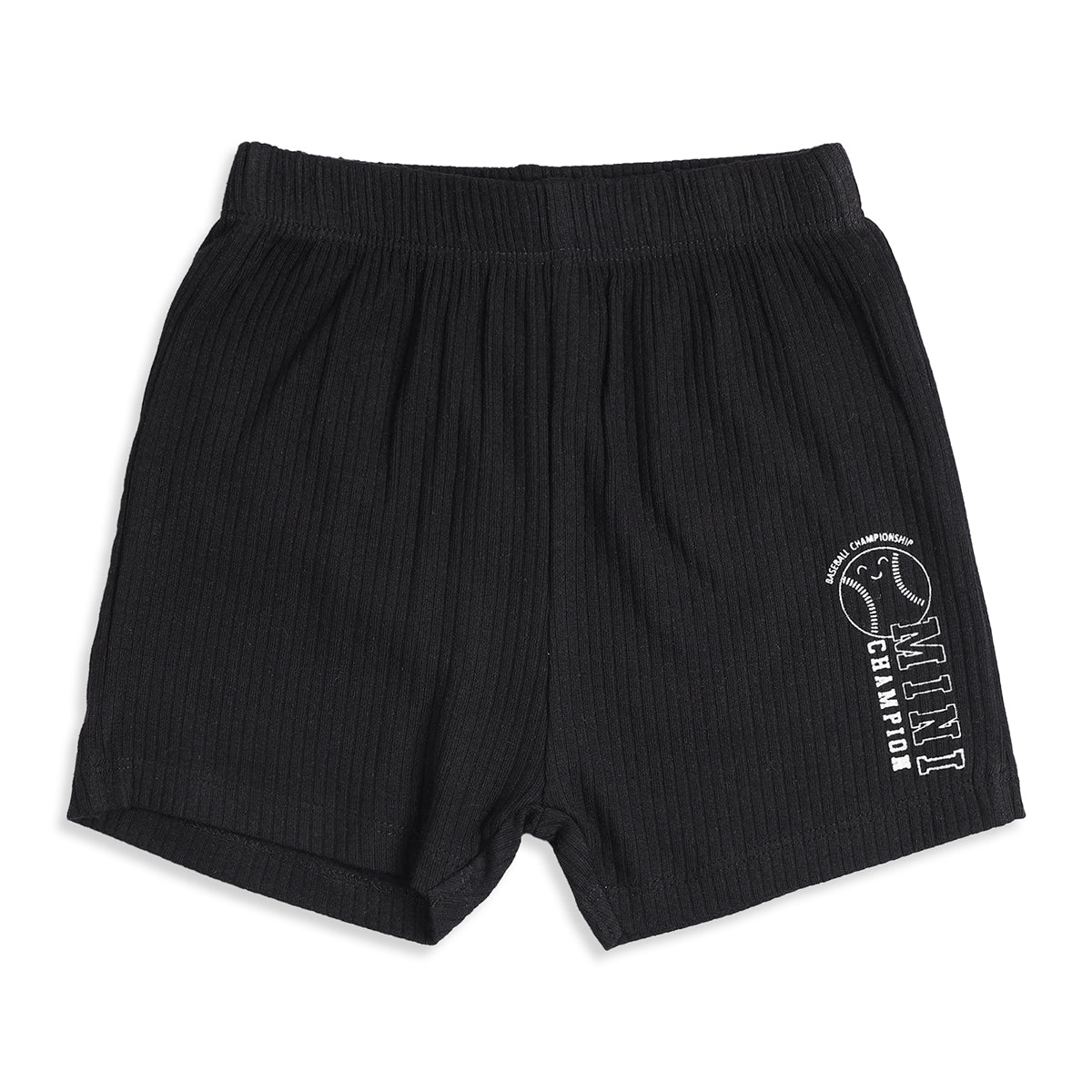 Baby Boys Pack of 2 Cotton Rib Knit Shorts with Elasticated Waistband