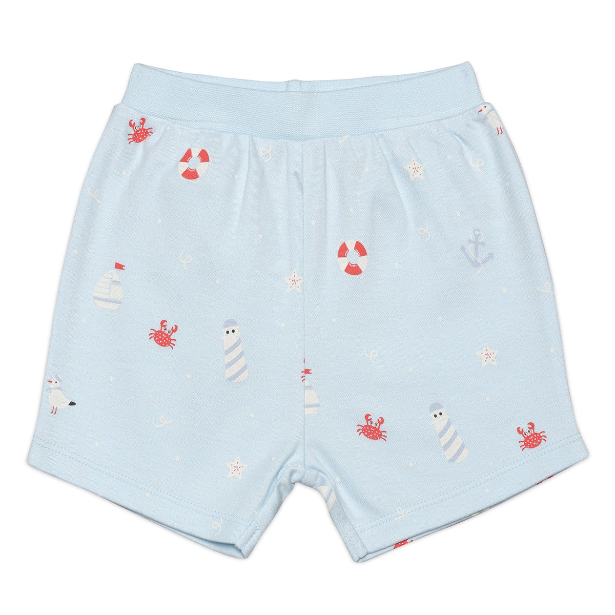 Baby Boys Striped And Ocean Theme Printed Shorts  Pack Of 2, Multicolor