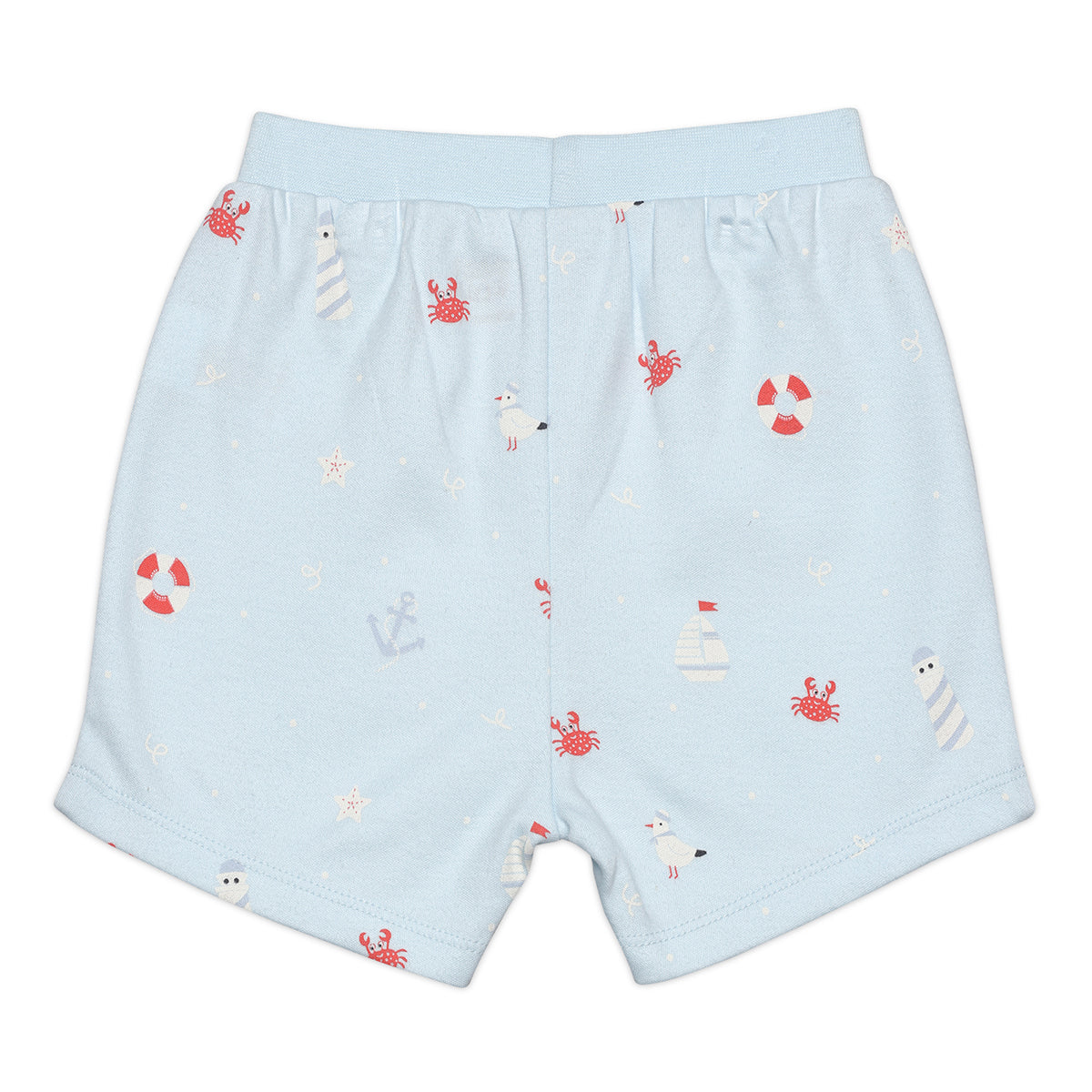 Baby Boys Striped And Ocean Theme Printed Shorts  Pack Of 2, Multicolor