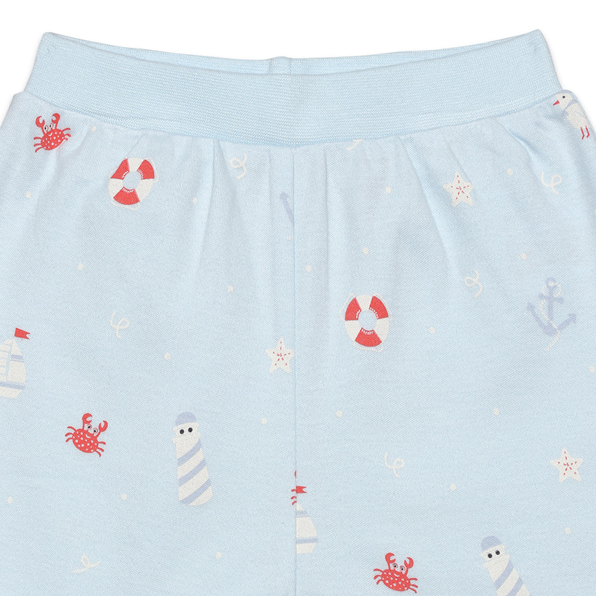 Baby Boys Striped And Ocean Theme Printed Shorts  Pack Of 2, Multicolor