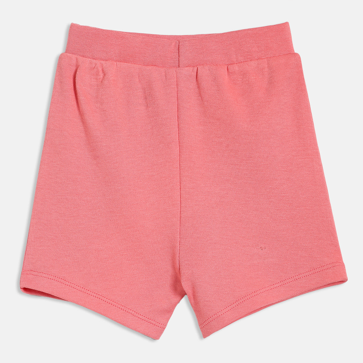 Baby Girls Printed And Solid Knit Shorts Pack Of 2, Light Blue And Coral