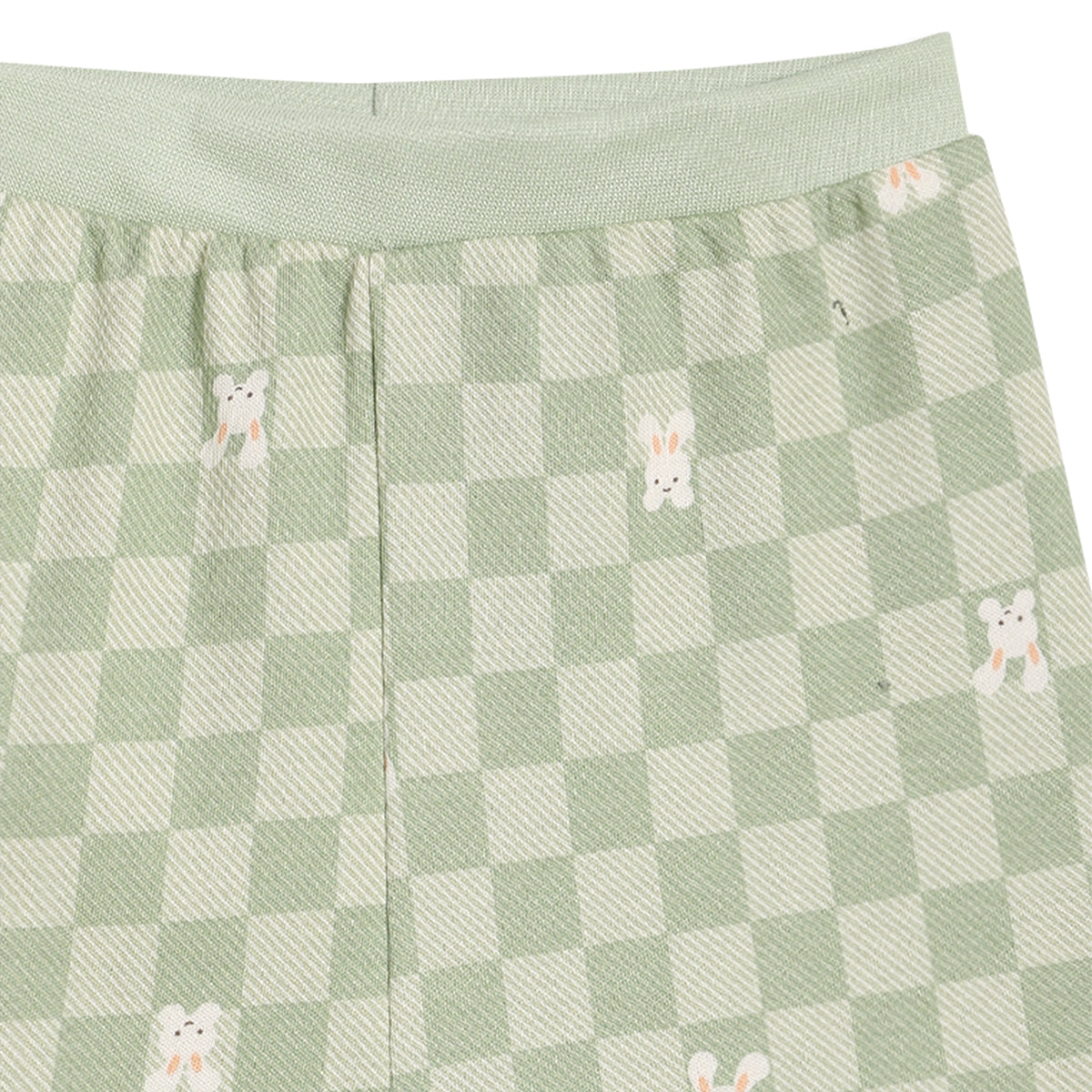 Baby Boys Checkered Print and Solid Shorts Pack of 2, Green and Beige