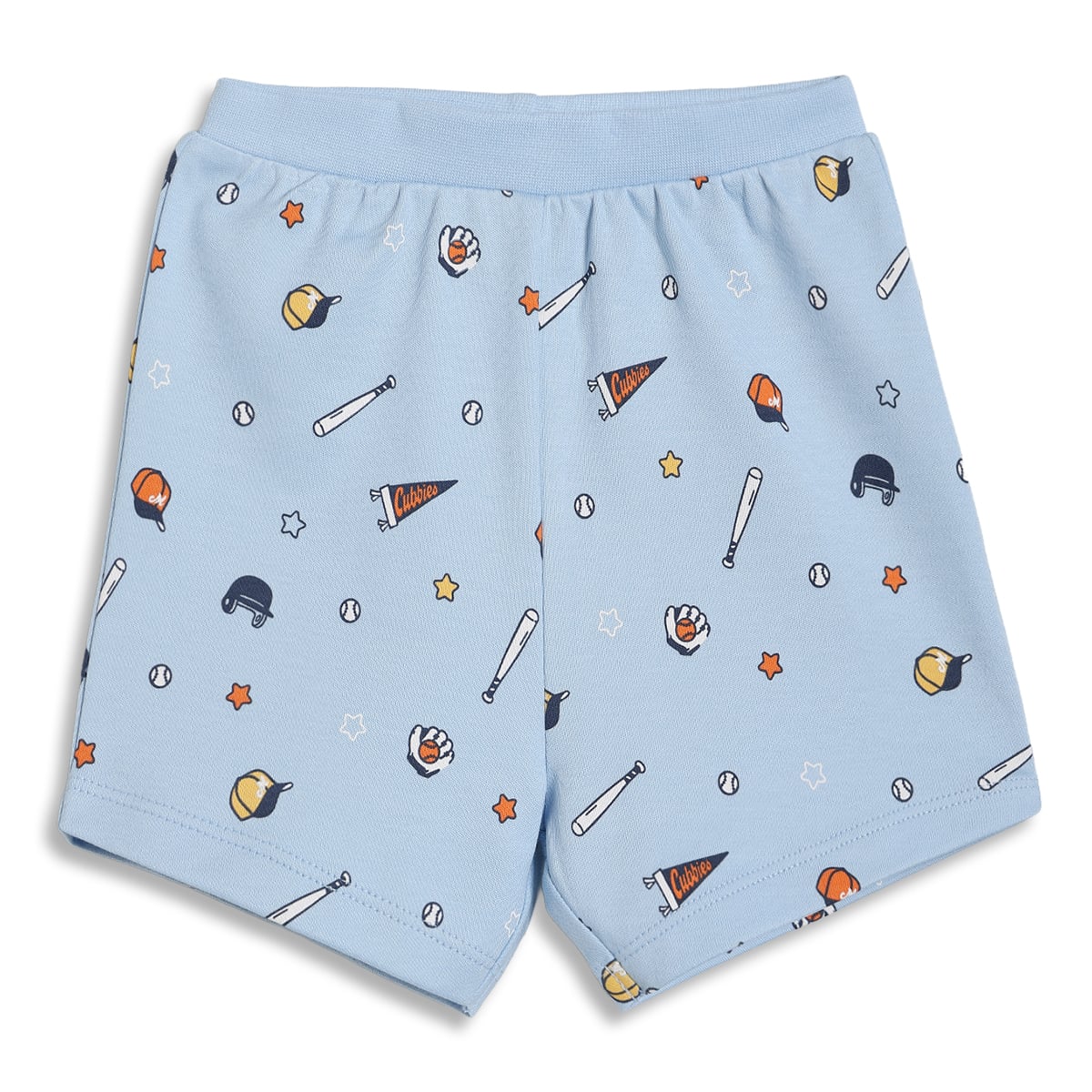 Baby Boys Sports Print Knit Shorts Pack of 2, Light Blue and Navy Blue
