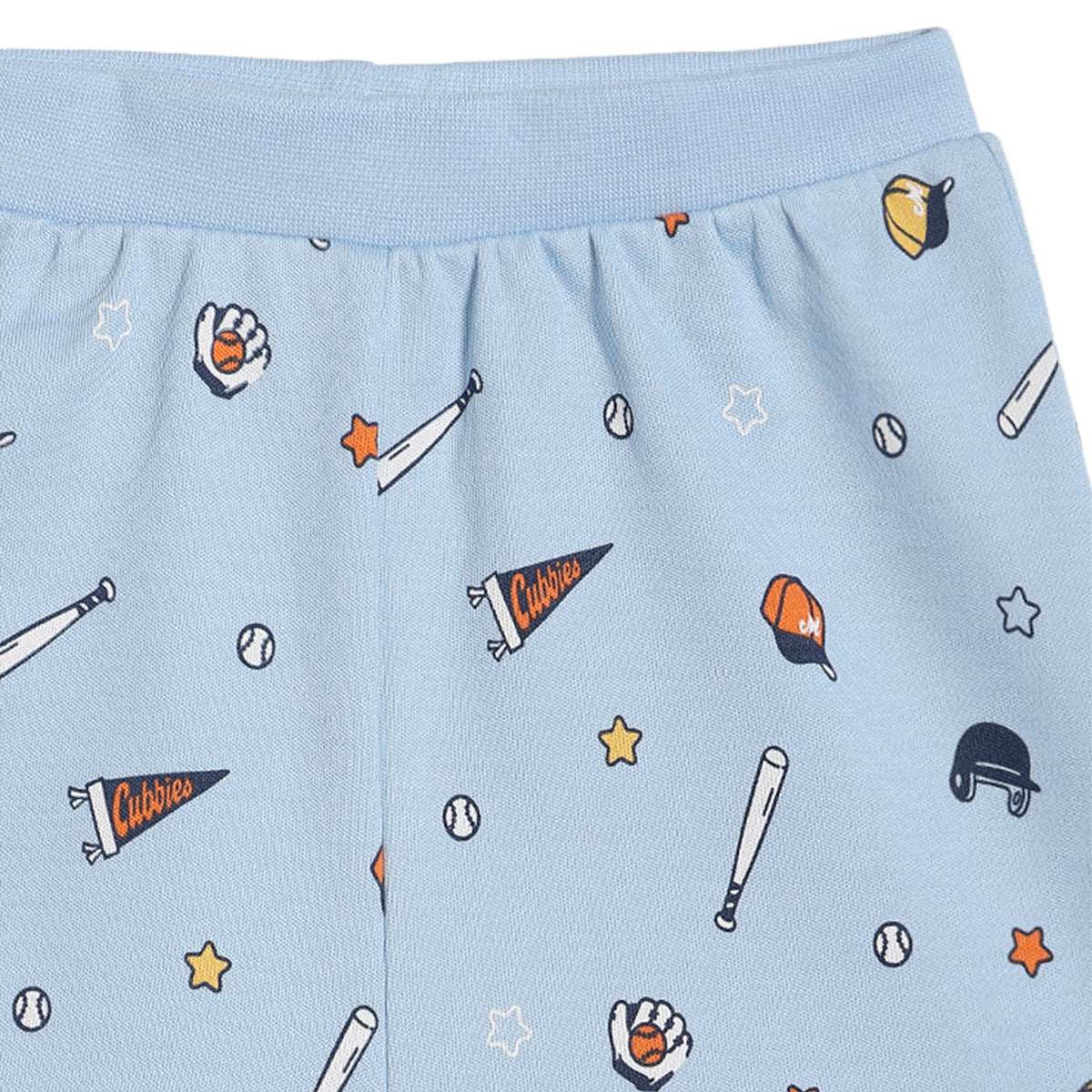 Baby Boys Sports Print Knit Shorts Pack of 2, Light Blue and Navy Blue