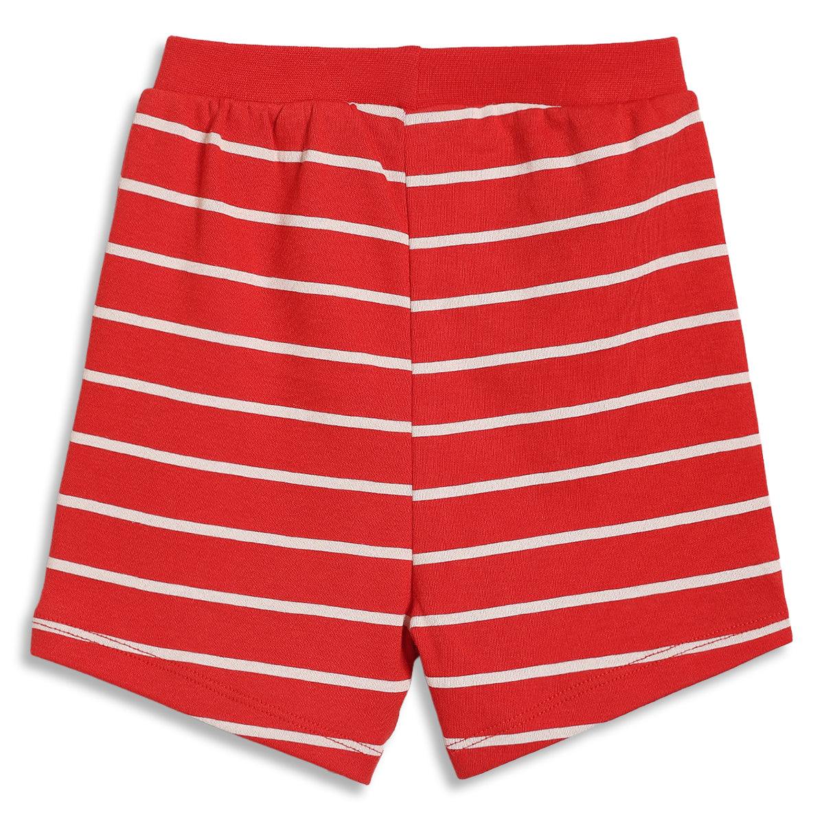 Baby Boys Striped and Printed Knit Shorts Pack of 2, Red and Light Grey