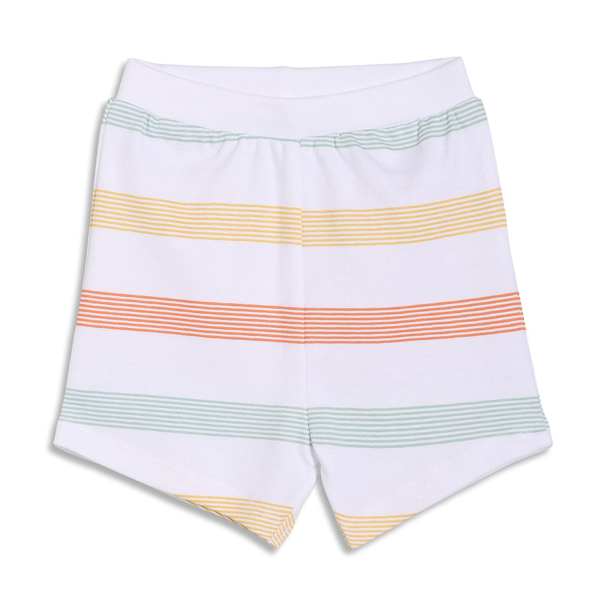 Baby Boys Striped and Solid Knit Shorts Pack of 2, White and Peach