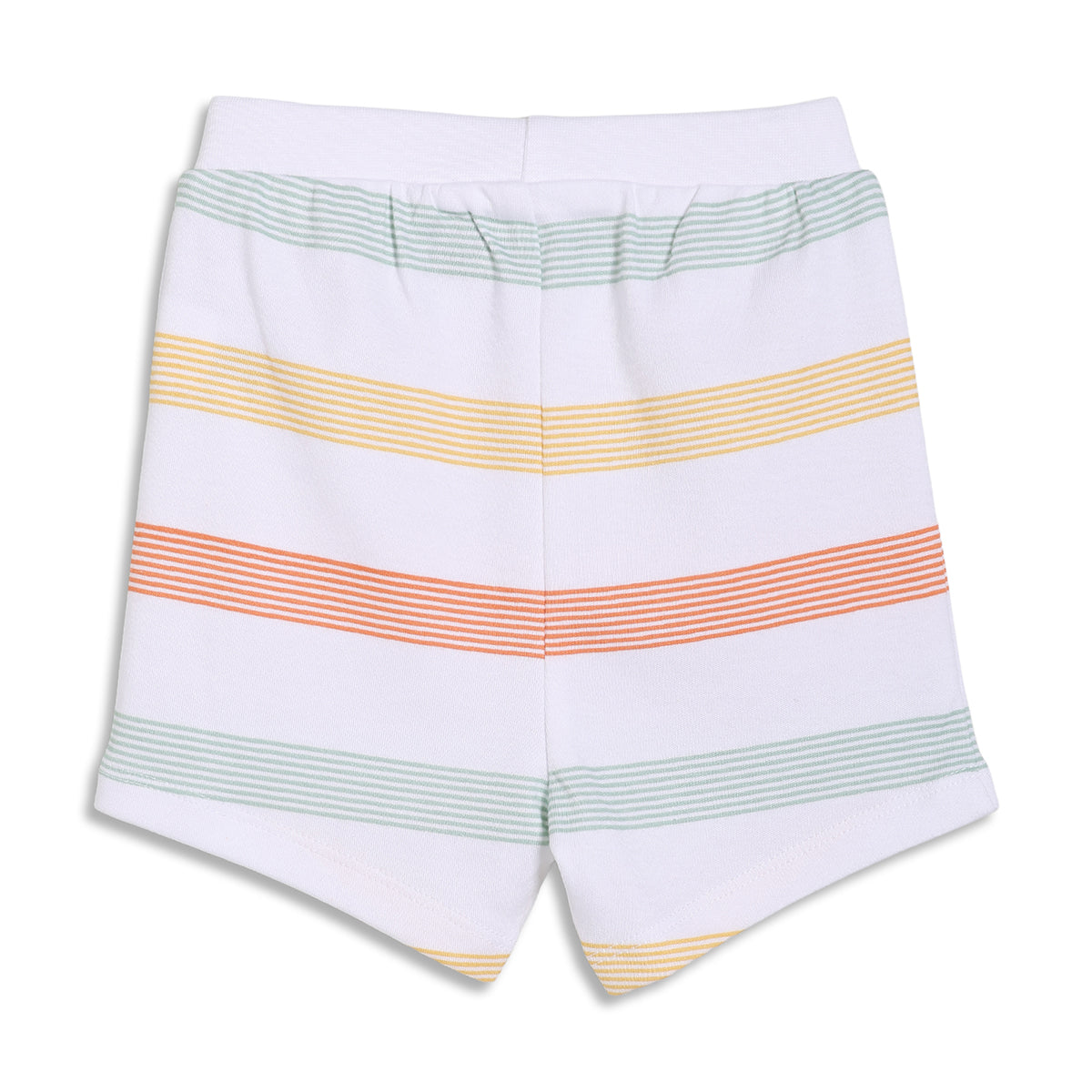 Baby Boys Striped and Solid Knit Shorts Pack of 2, White and Peach