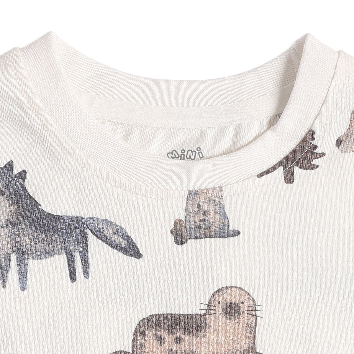 Baby Boys Pack Of 2 Blue and Off White Cotton T-Shirts Regular Fit Casual Kids T-Shirts