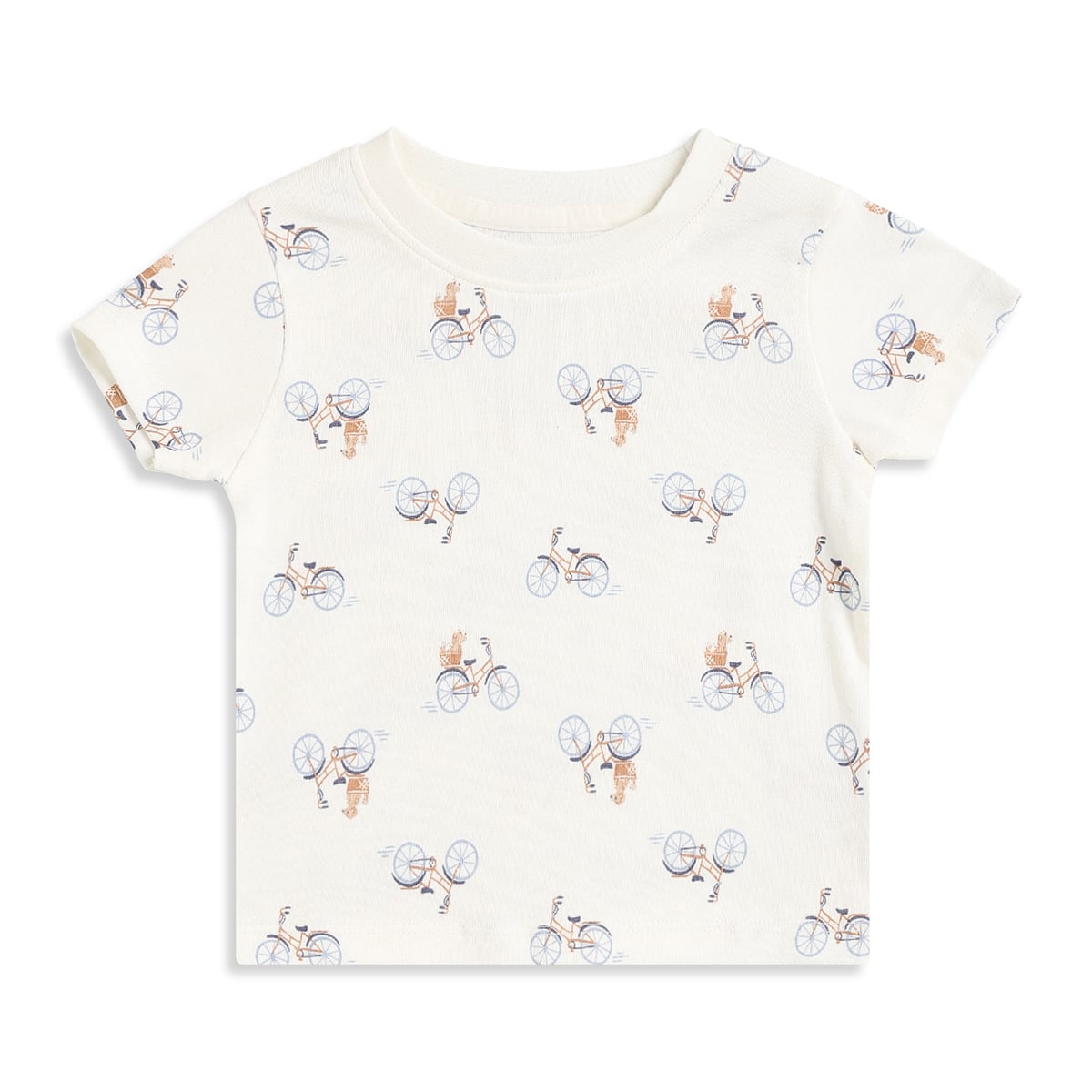 Baby Boys Pack of 2 Animal & Bicycle Print Half Sleeves Cotton T-Shirts Regular Fit Casual Tees
