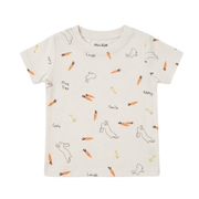 Baby Girls Ivory Cotton Bunny Print T-Shirt Regular Fit Casual Wear
