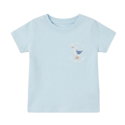 Baby Boys Light Blue Cotton Seagull Graphic T-Shirt Regular Fit Casual Wear