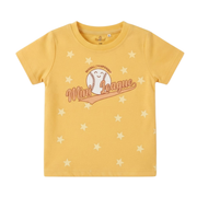 Baby Boys Yellow Cotton Baseball Graphic T-Shirt Regular Fit Casual Wear