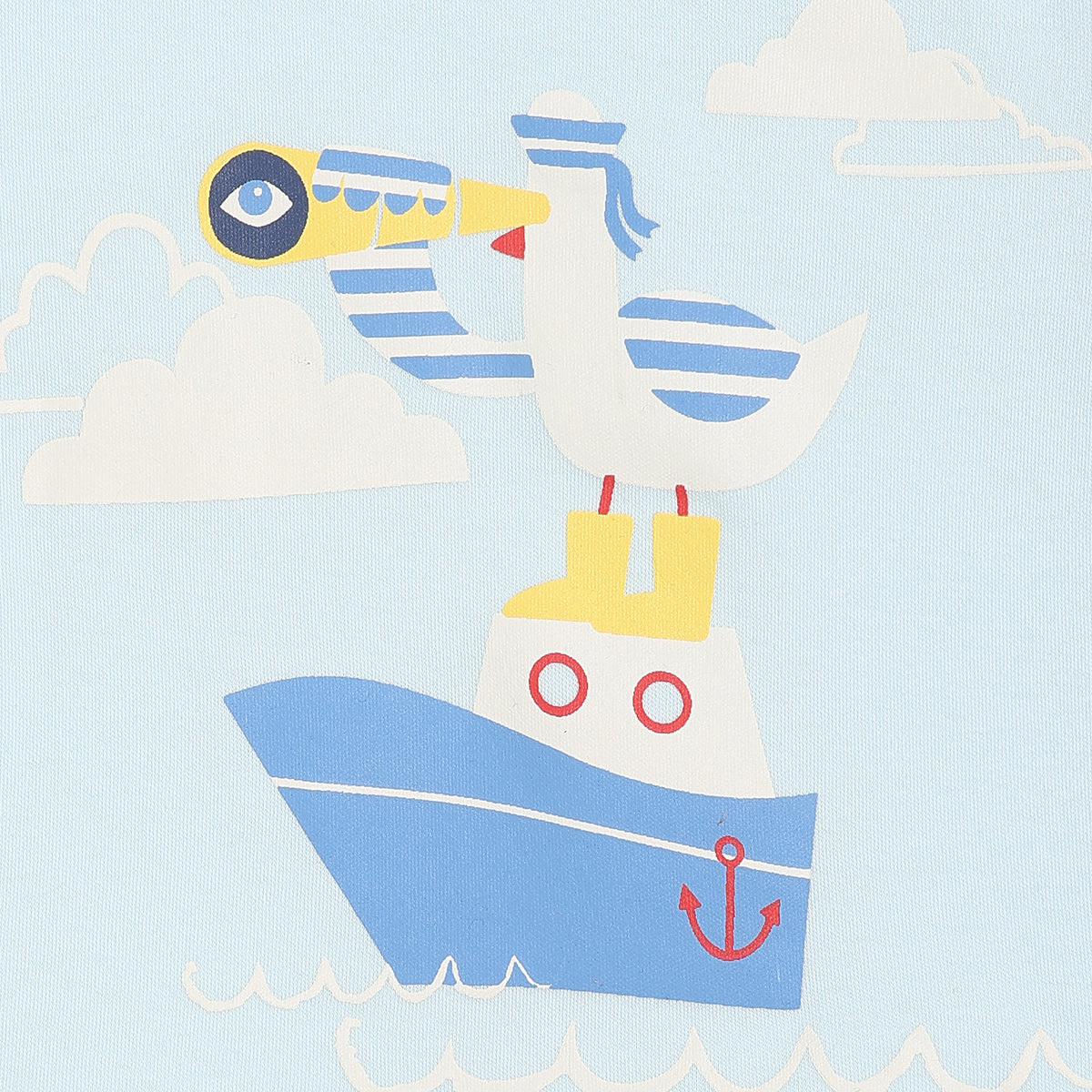 Baby Boys Sailboat and Seagull Print T-Shirts Pack of 2, Yellow and Light Blue