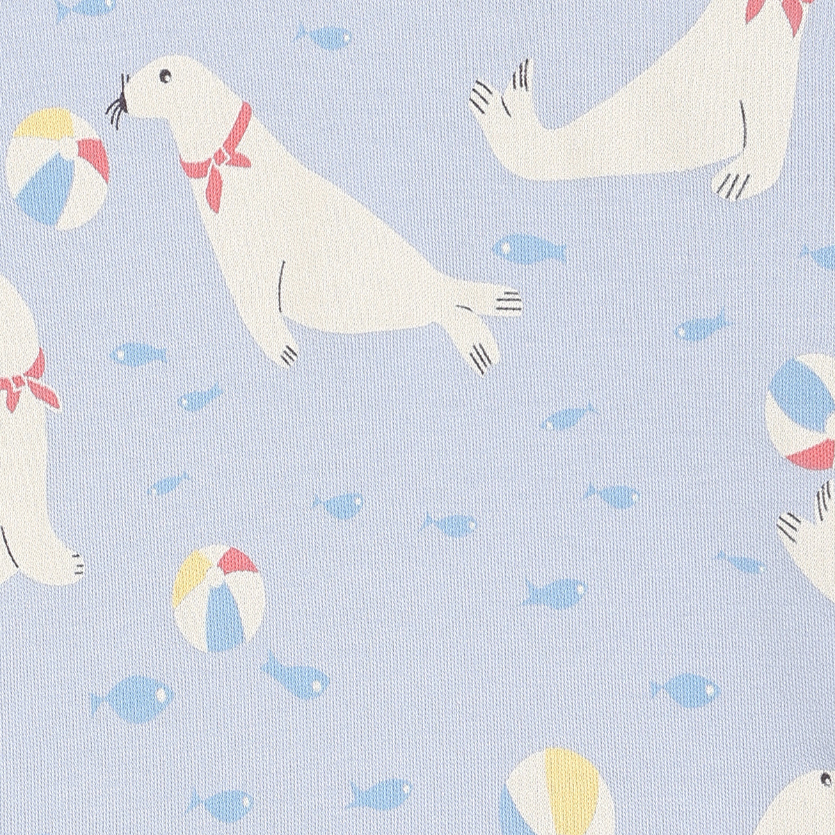 Baby Boys Seal Print and Solid T-Shirts Pack of 2, Blue and Coral