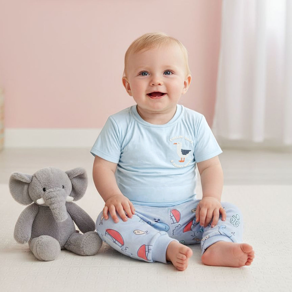 Baby Boys Text Printed T-Shirts Pack of 2 , Multicolor