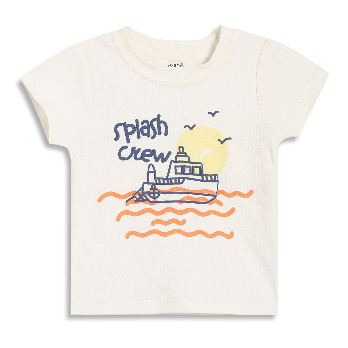 Baby Boys Graphic Print T-Shirts Pack of 2, Navy Blue and Off-White