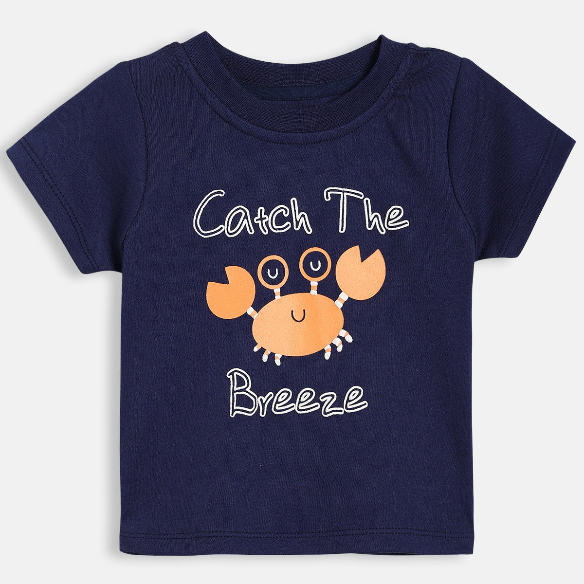 Baby Boys Crab Print T-Shirts Pack of 2, Navy Blue and Coral