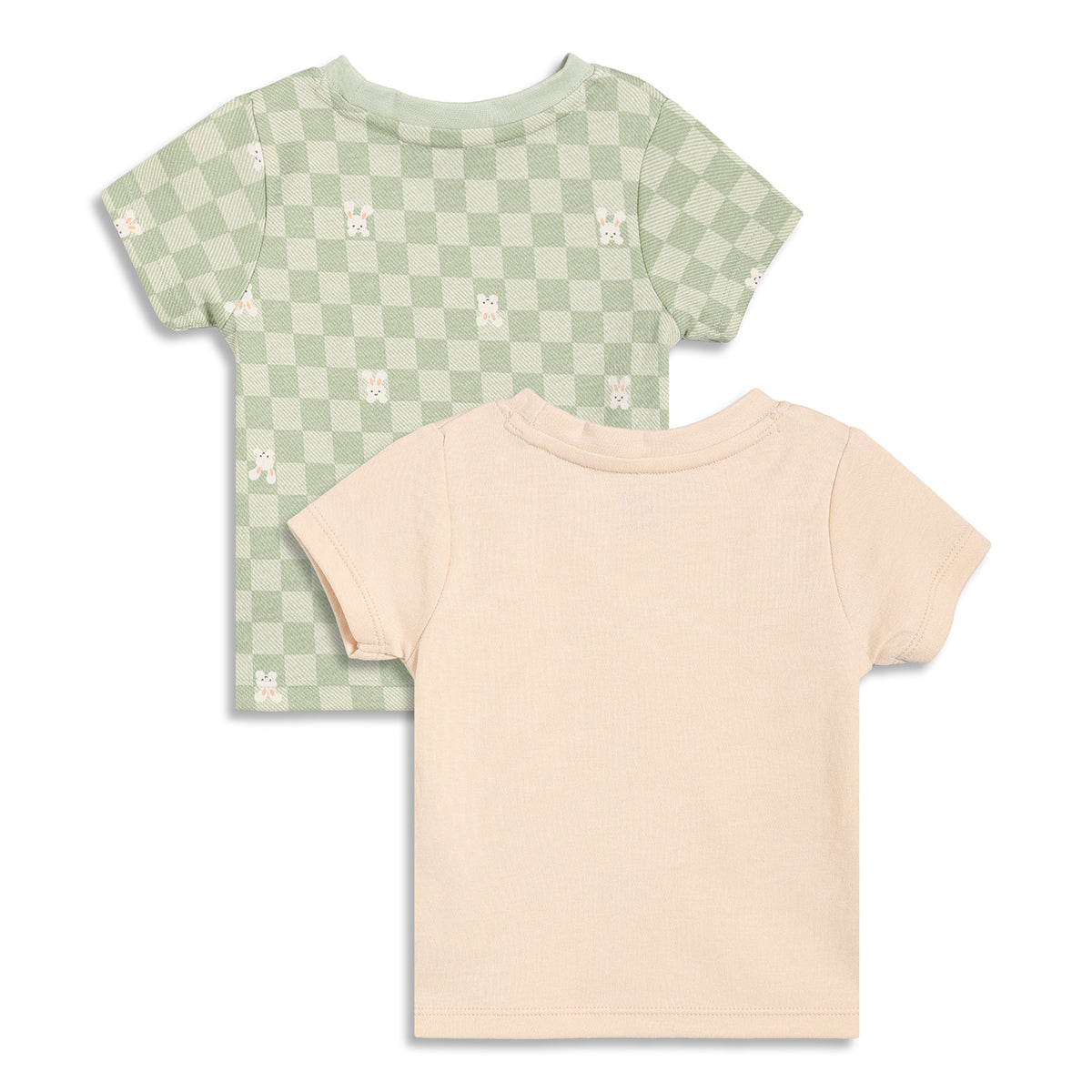 Baby Boys Bunny Print T-Shirts Pack of 2, Peach and Light Green