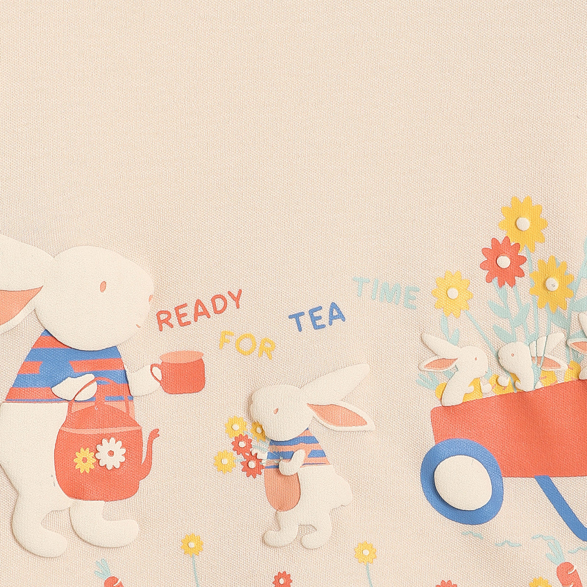 Baby Boys Bunny Print T-Shirts Pack of 2, Peach and Light Green