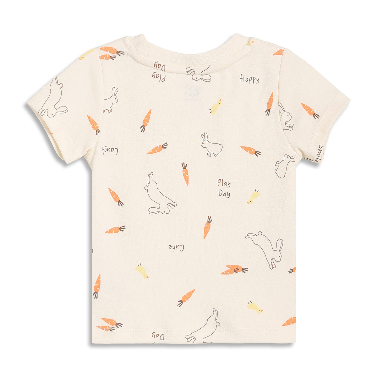 Baby Boys Bunny Print and Farm Graphic T-Shirts Pack of 2, Cream and Light Green