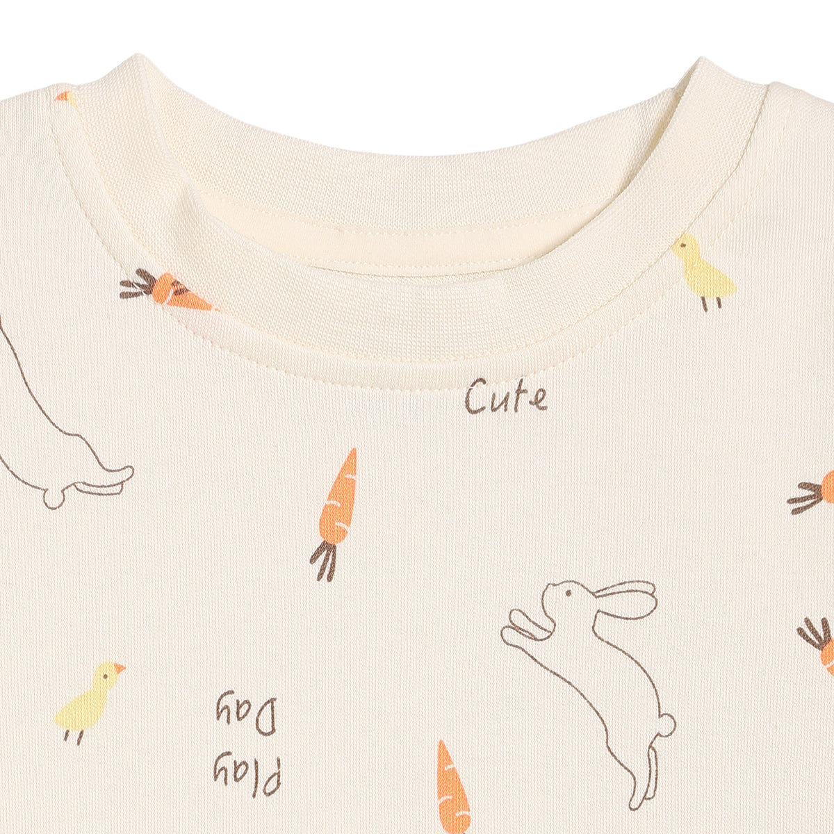 Baby Boys Bunny Print and Farm Graphic T-Shirts Pack of 2, Cream and Light Green