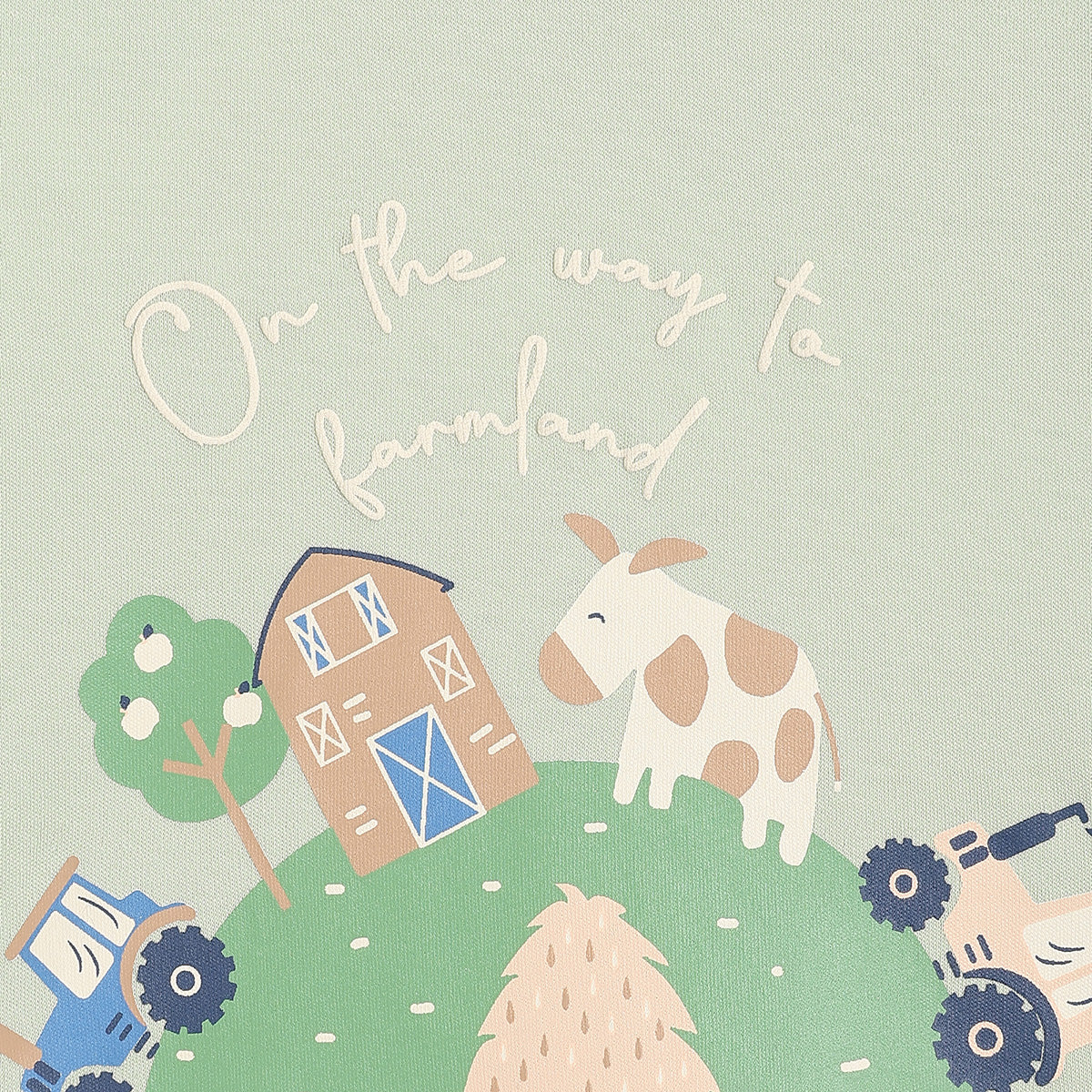 Baby Boys Bunny Print and Farm Graphic T-Shirts Pack of 2, Cream and Light Green