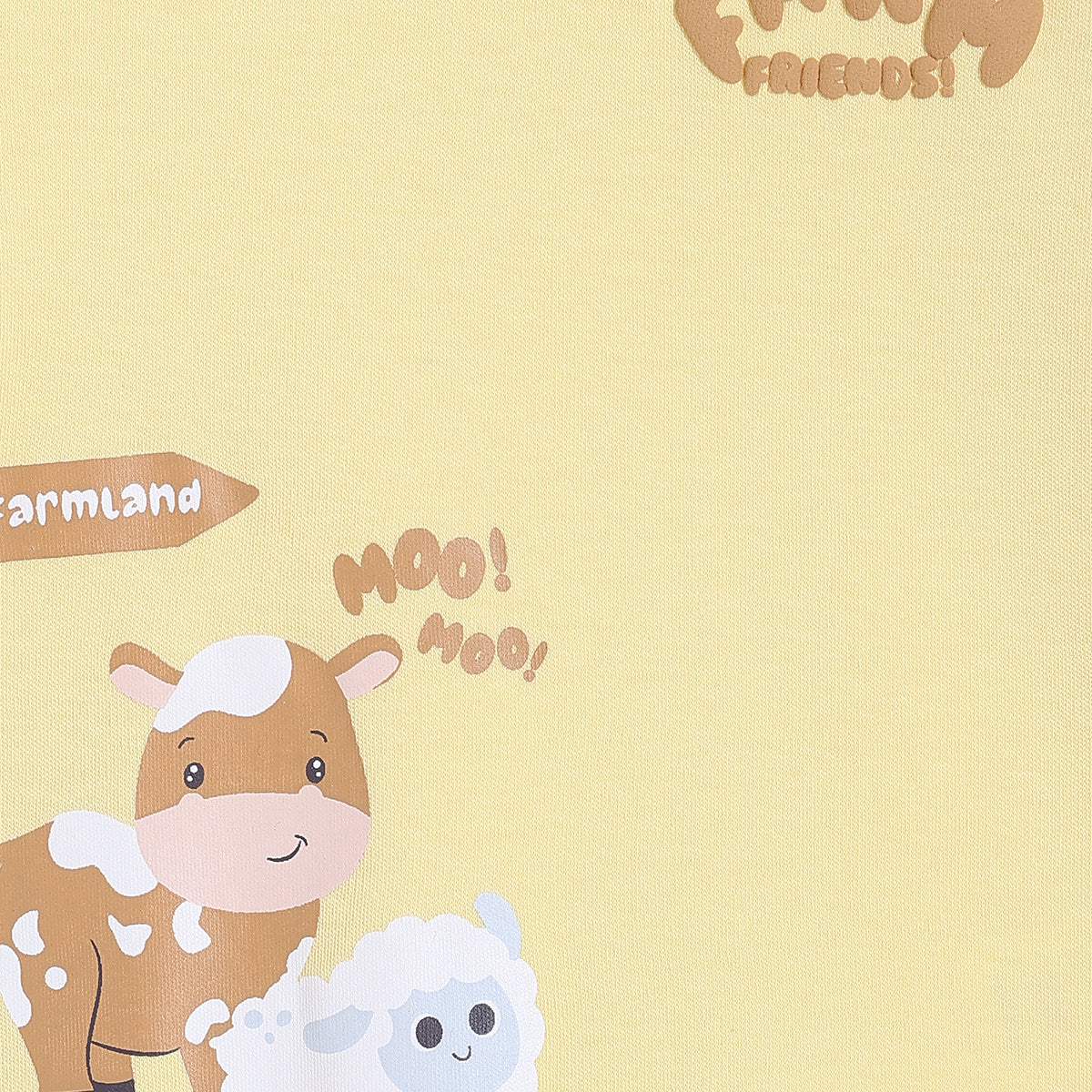 Baby Boys Carrot Print and Farm Animal Graphic T-Shirts Pack of 2, Cream and Yellow