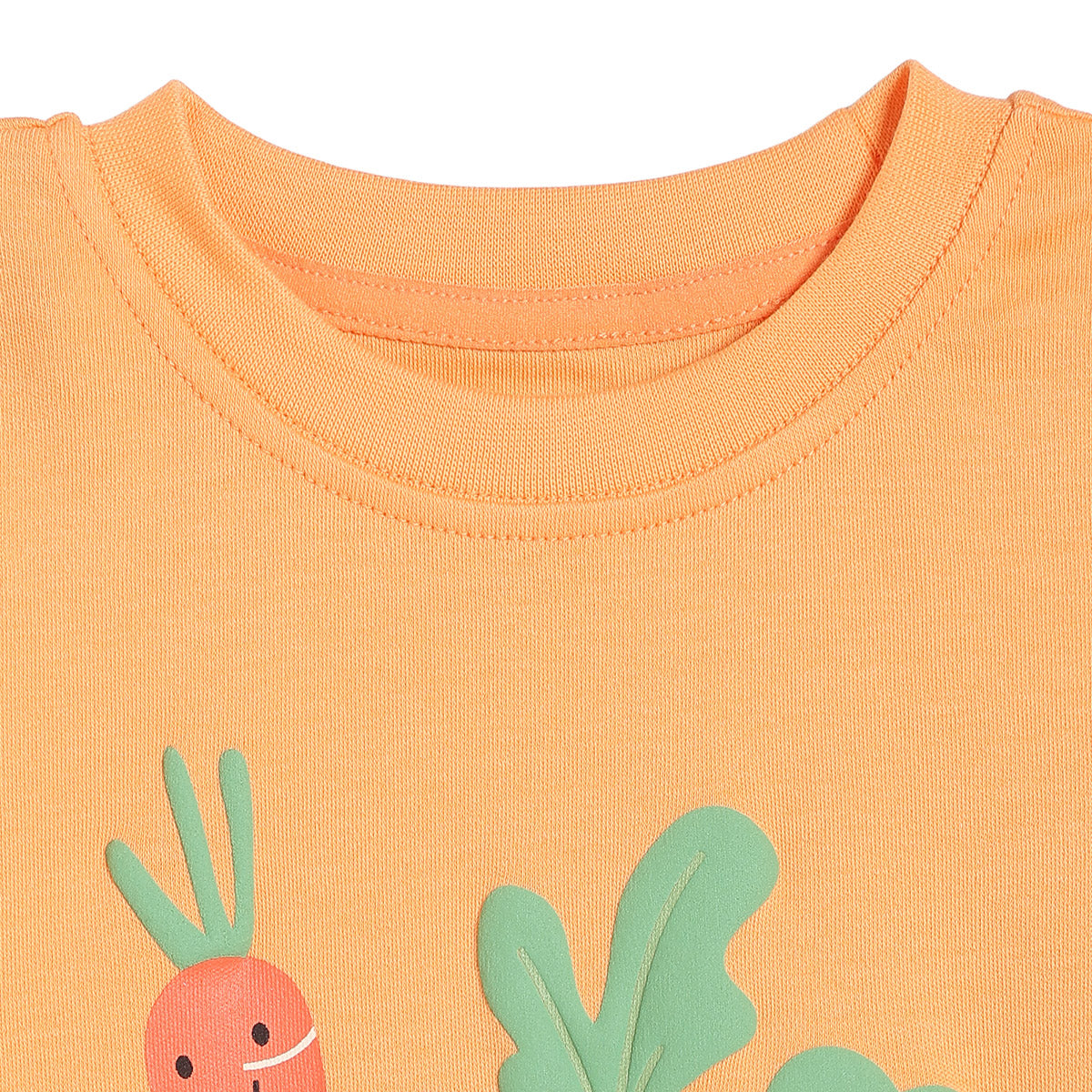 Baby Veggie Print T-Shirts Pack of 2, Peach and Cream