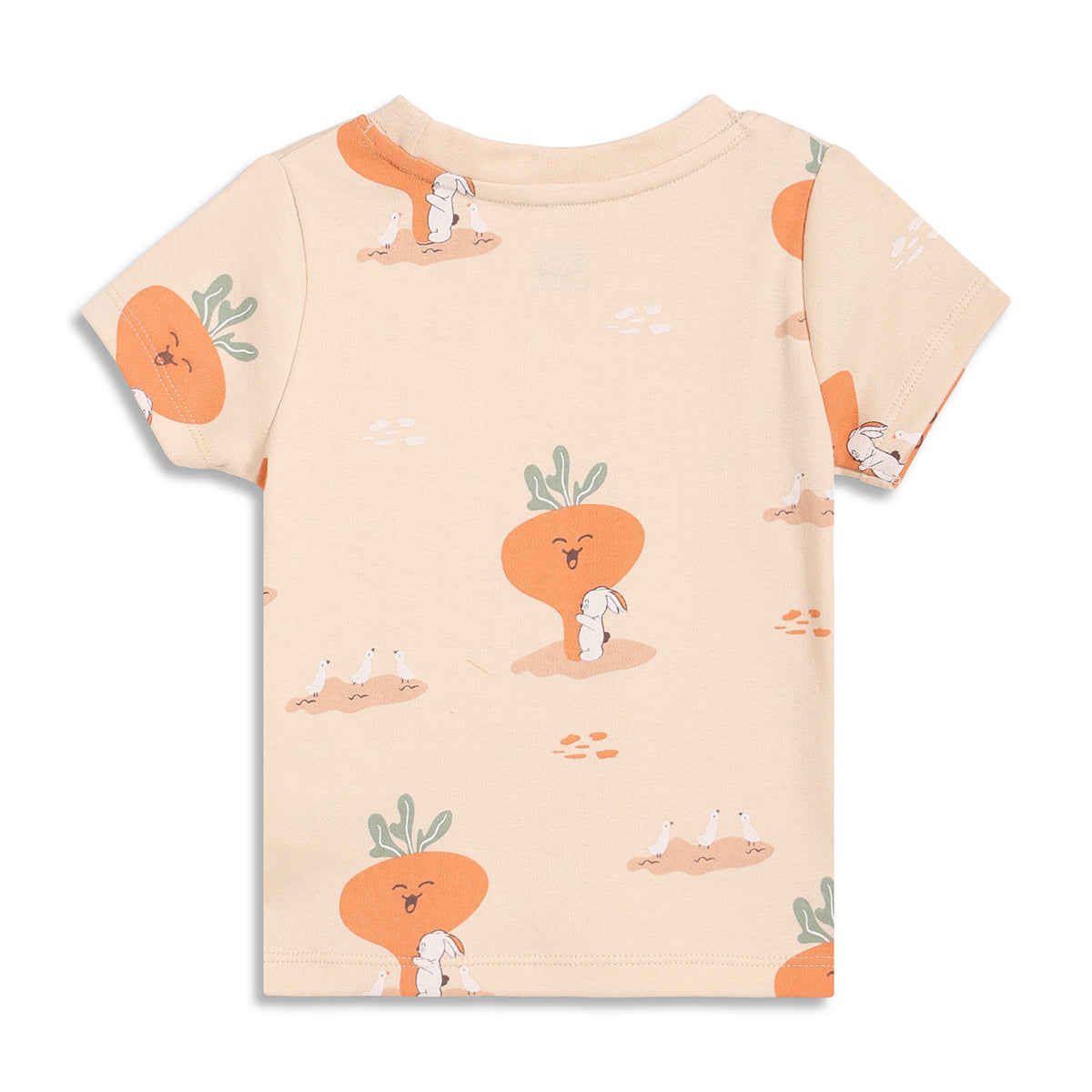 Baby Veggie Print T-Shirts Pack of 2, Peach and Cream