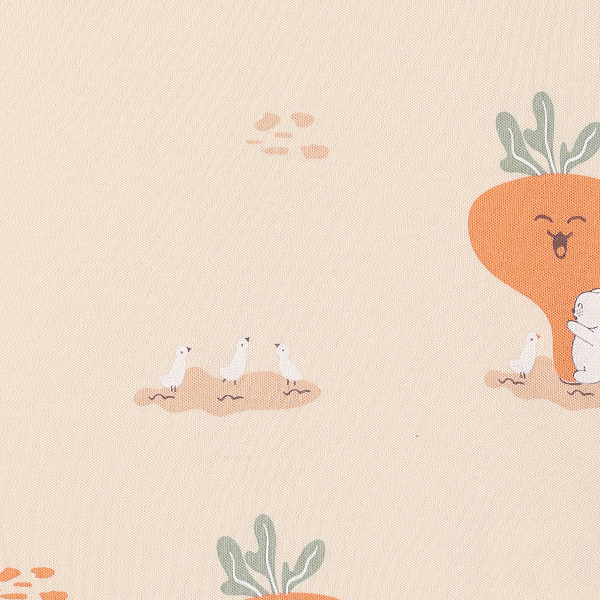 Baby Veggie Print T-Shirts Pack of 2, Peach and Cream