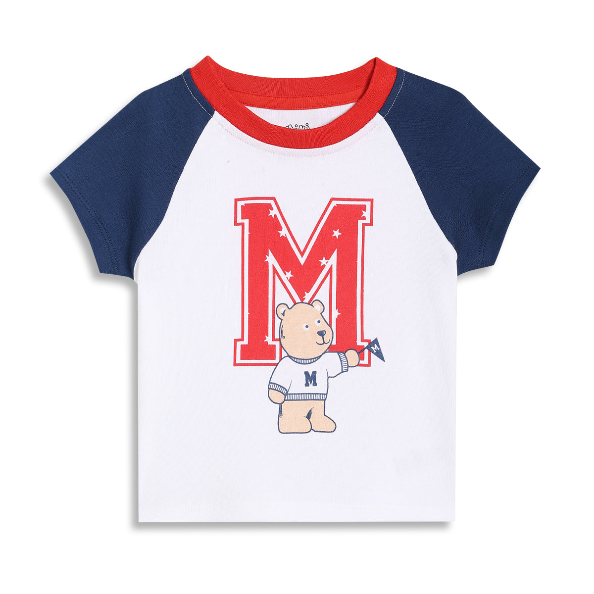 Baby Boys Sports Print and Teddy Graphic T-Shirts Pack of 2, Blue and White