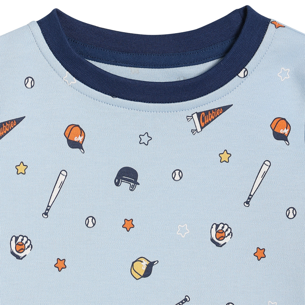 Baby Boys Sports Print and Teddy Graphic T-Shirts Pack of 2, Blue and White