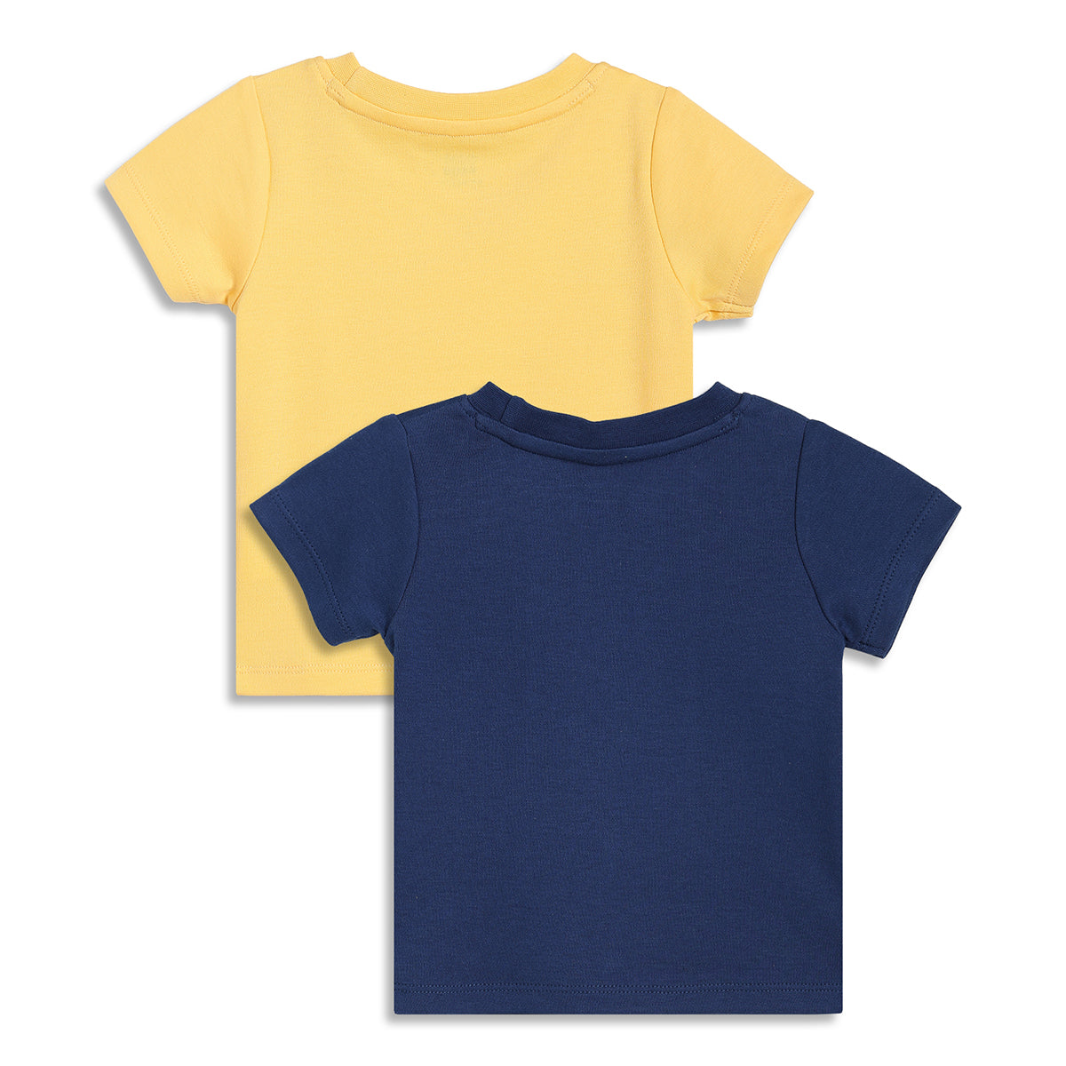 Baby Boys Mini League Print T-Shirts Pack of 2, Yellow and Navy Blue