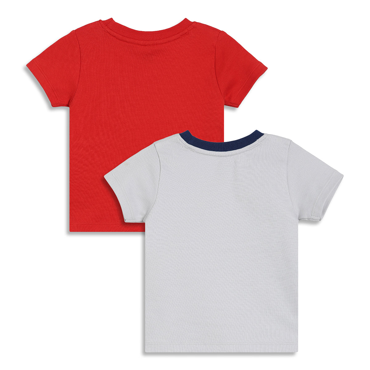 Baby Boys Printed T-Shirts Pack of 2, Red and Light Grey