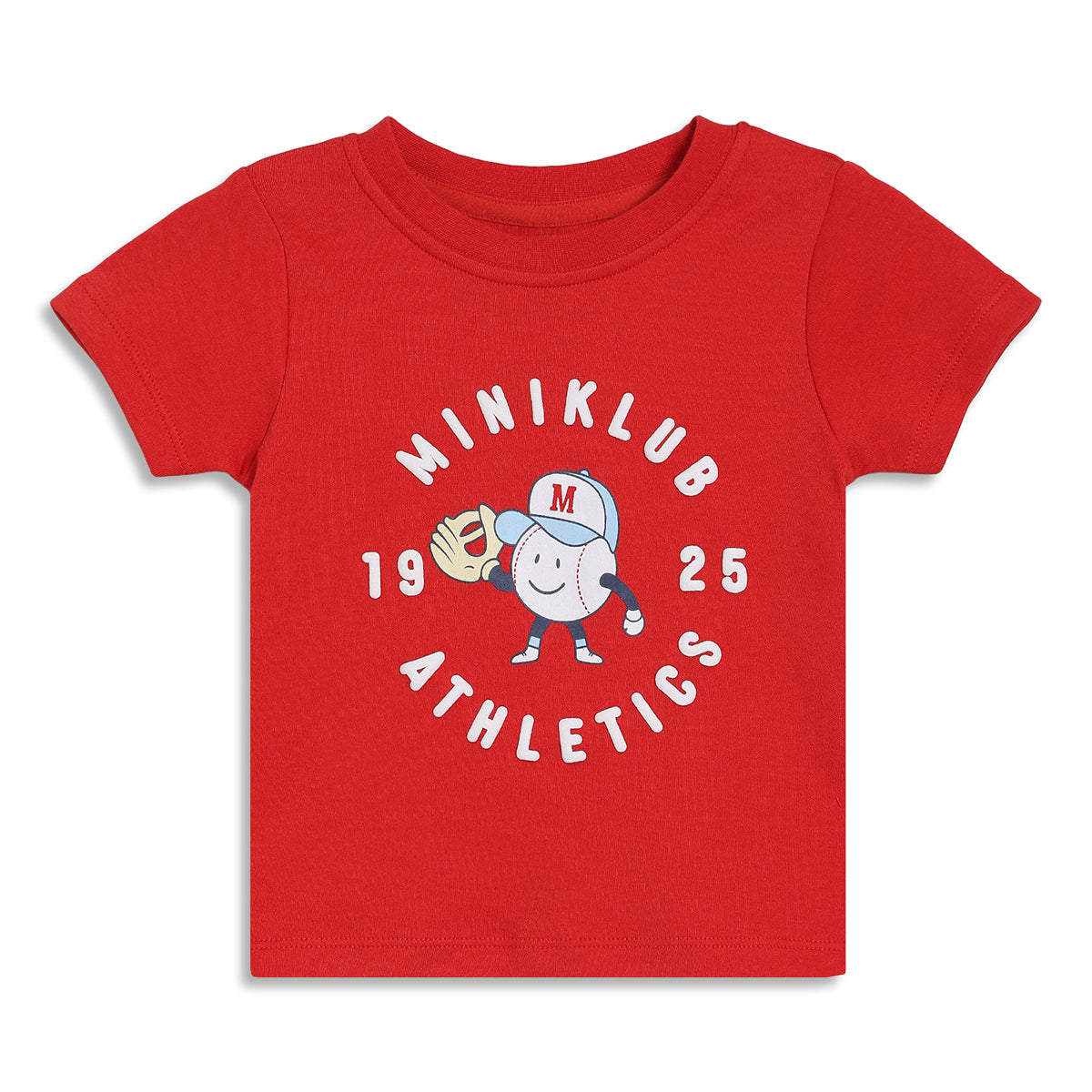 Baby Boys Printed T-Shirts Pack of 2, Red and Light Grey