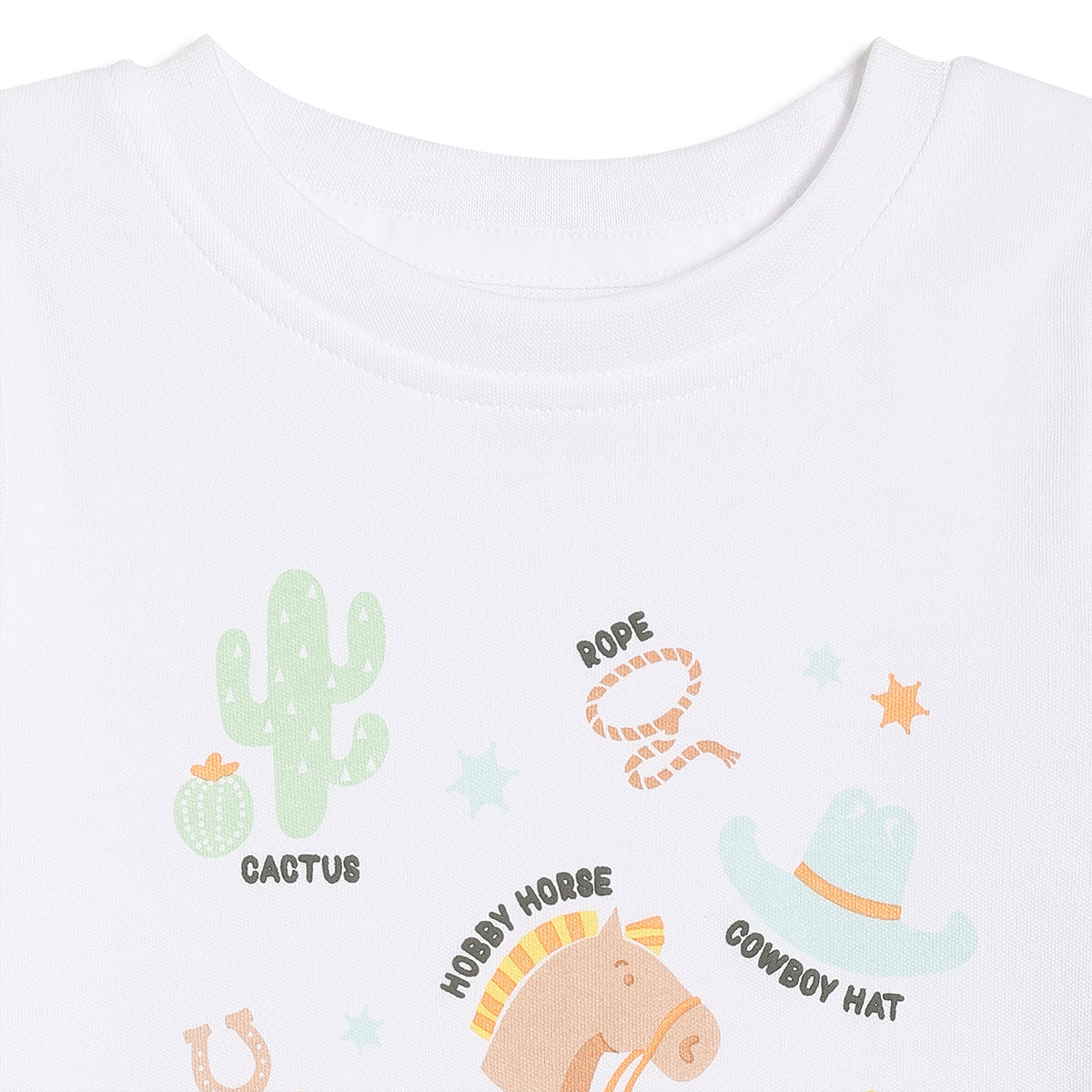Baby Boys Cowboy Print T-Shirts Pack of 2, Peach and White