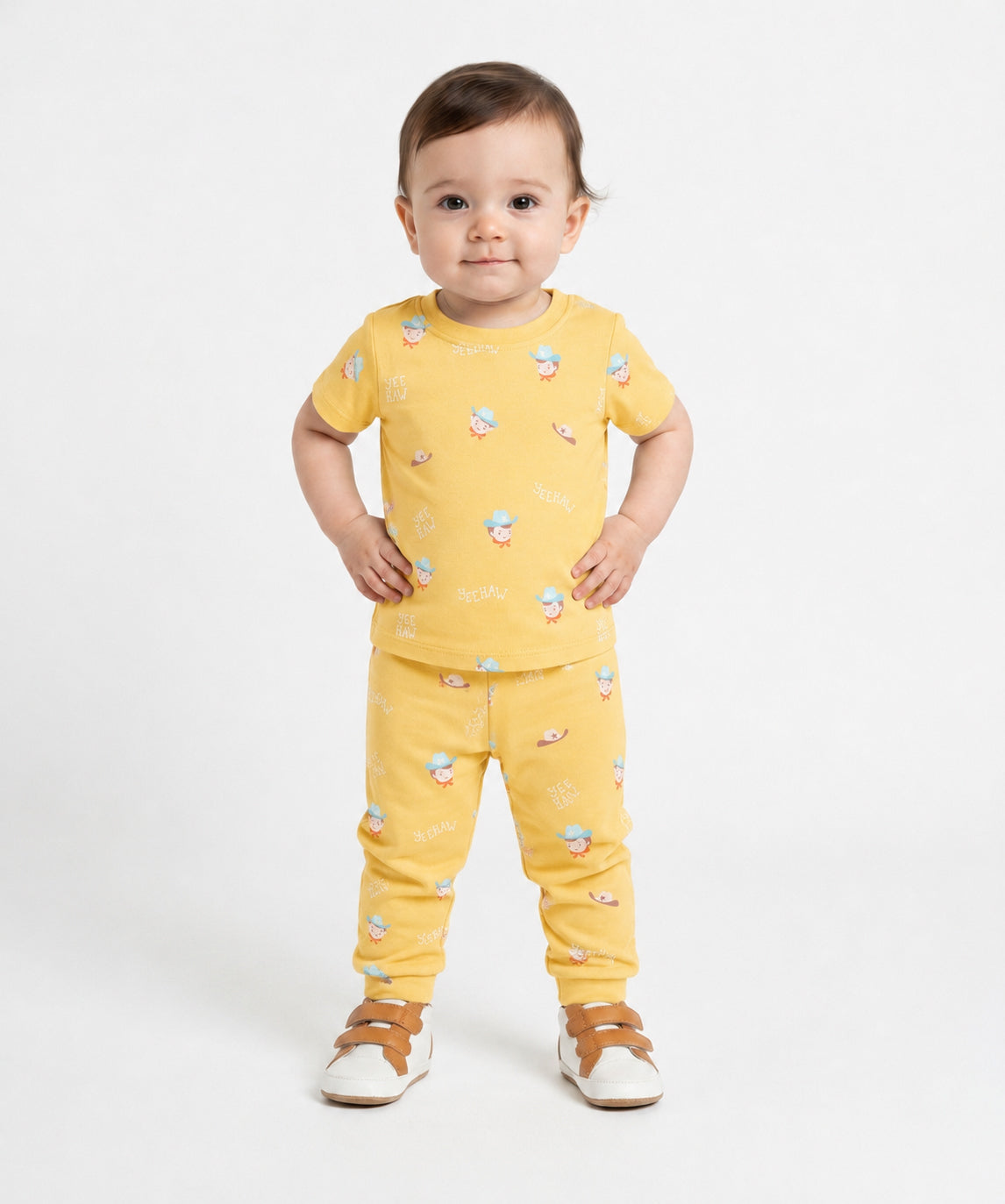 Baby Boys Printed Knit Bottoms Pack of 2, Yellow and Mint Green