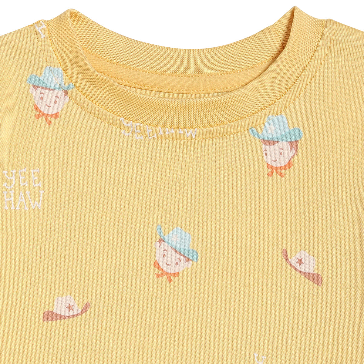 Baby Boys Cowboy Print T-Shirts Pack of 2, Yellow and Mint Green