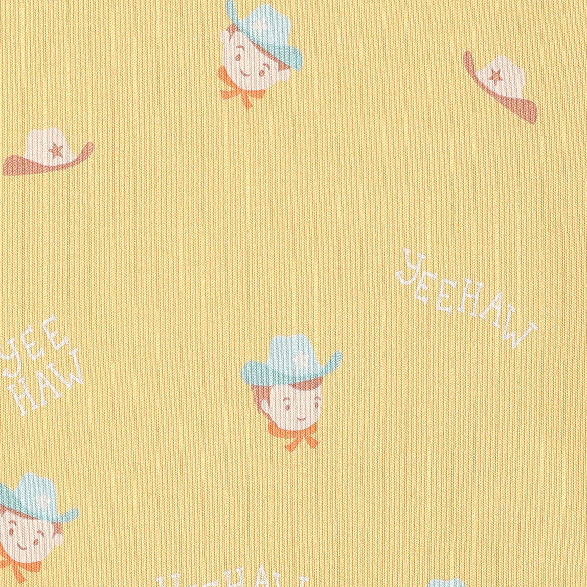 Baby Boys Cowboy Print T-Shirts Pack of 2, Yellow and Mint Green