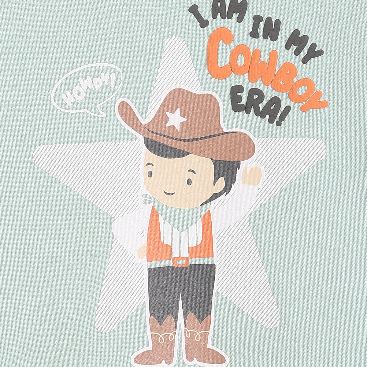 Baby Boys Cowboy Print T-Shirts Pack of 2, Yellow and Mint Green